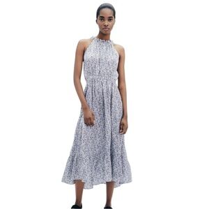 Zara Women’s Blue White Floral Maxi Dress Large